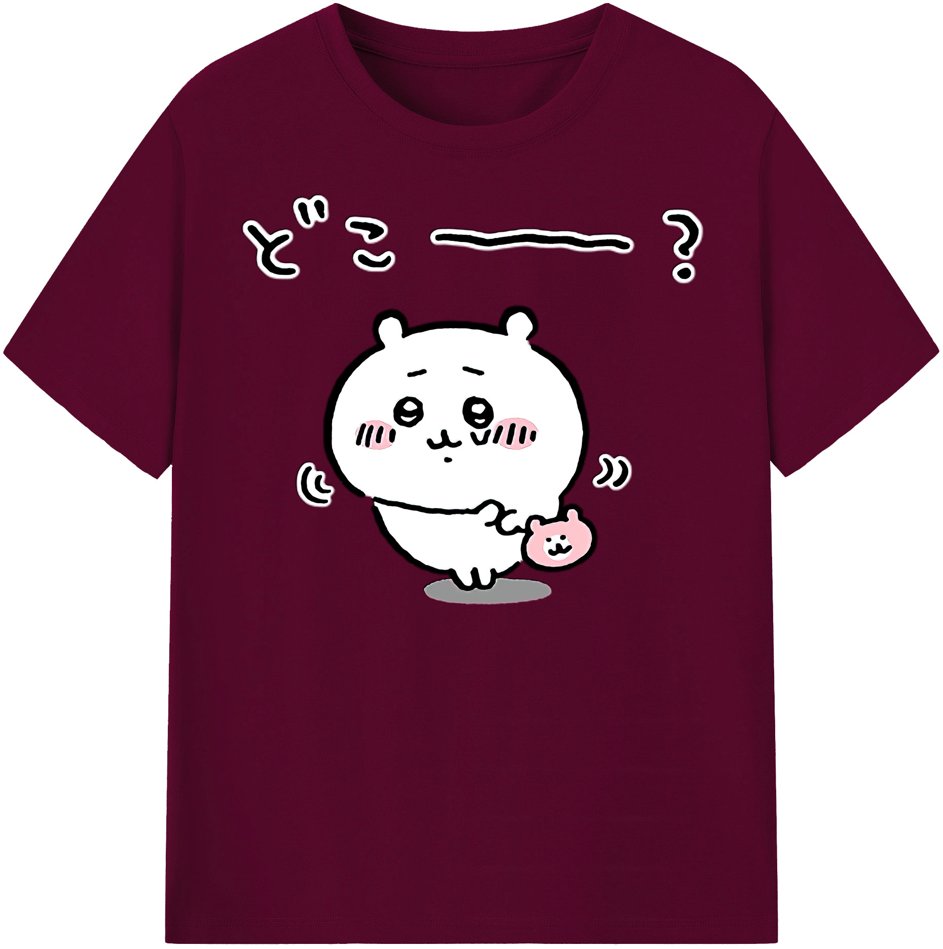 （画像用） ちいかわ ちいかわ Chii-kawa chiikawa レディースカジュアルプリントTシャツ（綿100％）